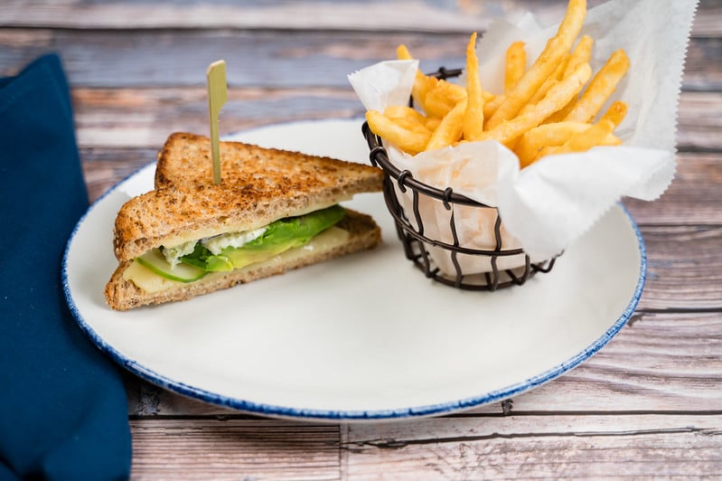 avocado melt lunch combo with fries